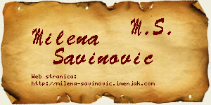 Milena Savinović vizit kartica